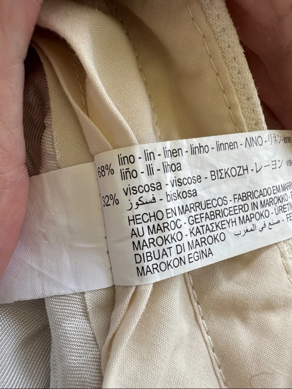ZARA white high rise pleated wide leg linen blend crop pants size XS